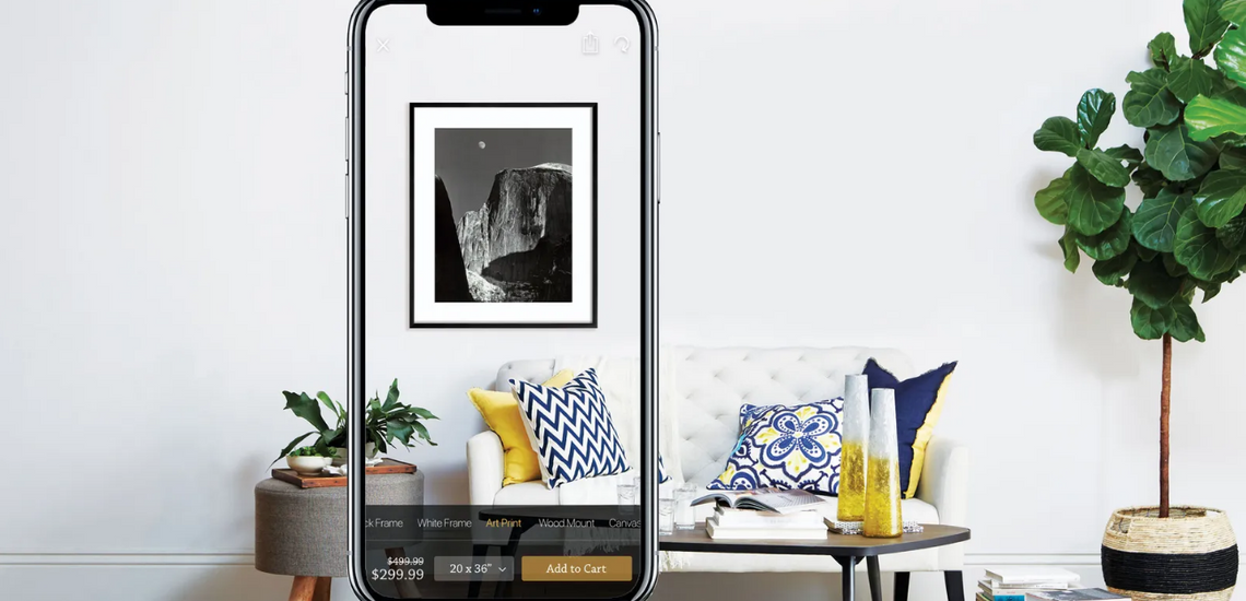 Livingroom with smart phone overlay