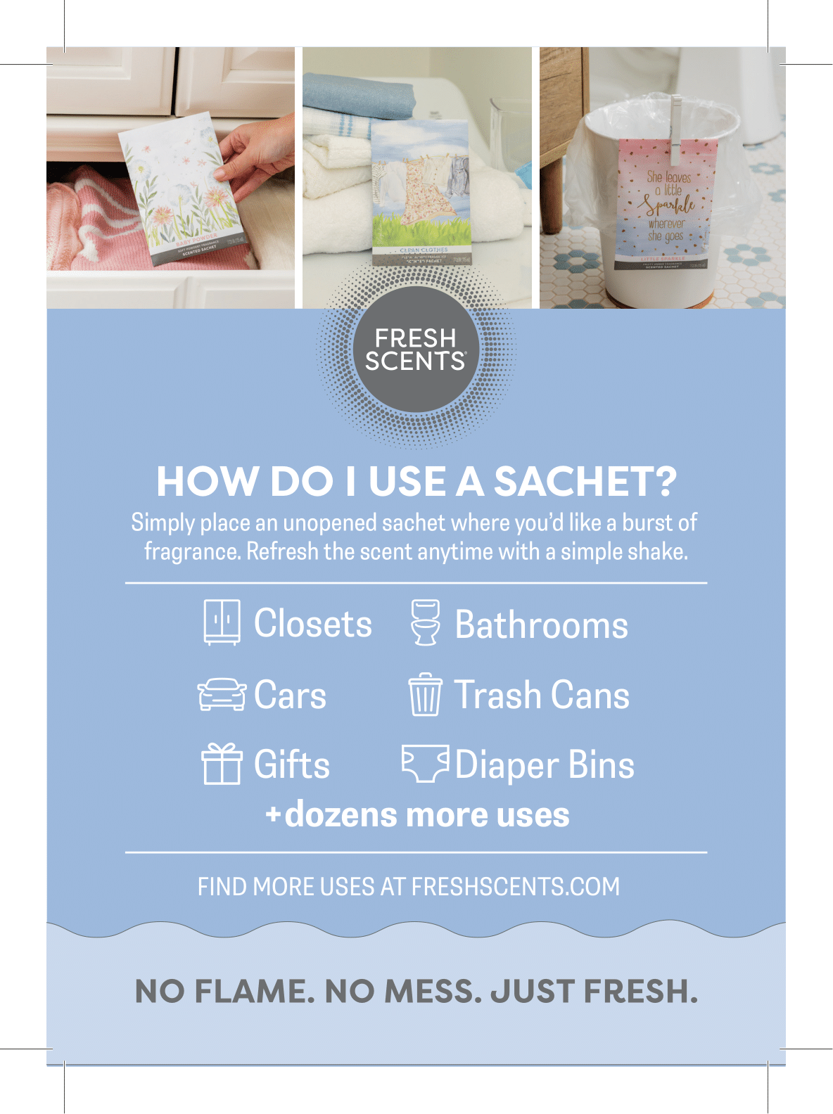  How to use a Fresh Scents sachet poster
