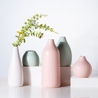 Pastel coloured vases