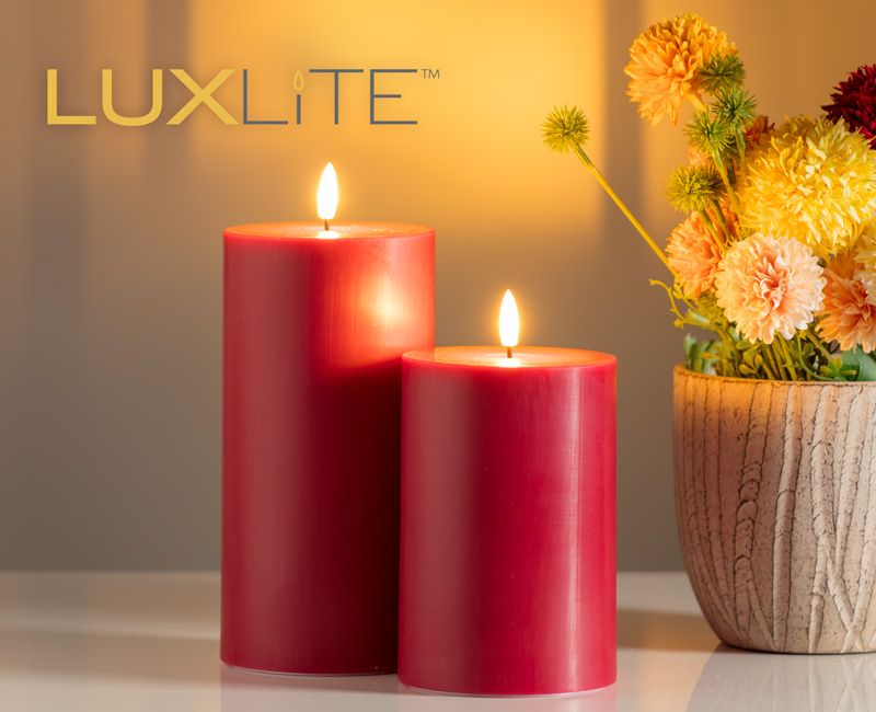 LUXLITE candles on table