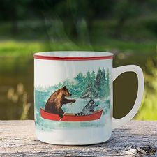Tasse à café avec les ors et ratons laveurs