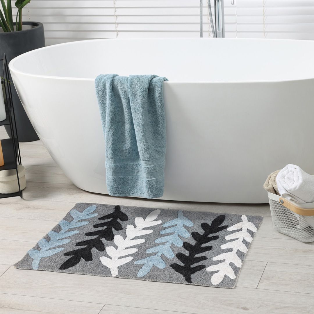 Our popular tufted bathmats are both fun and functional! Available in a wide array of colours and styles, they’ll add comfort and style to any bathroom décor. 💙🤍💛✨⁠