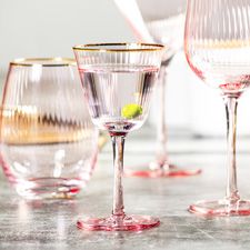Pink cocktail glassware