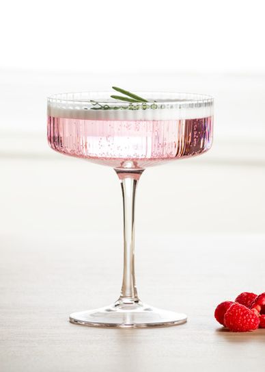 glassware with pink drink