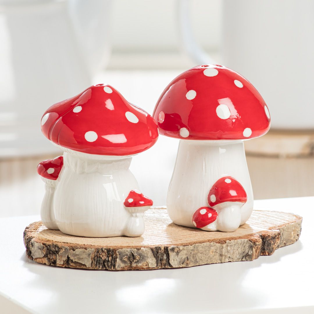 Step into the enchanted world of toadstools with our unique and stylish mushroom products! From lamps to kitchen towels and more, we have options as varied as the forest itself. Many items in stock now! 🍄🍄🍄❤️🤍⁠