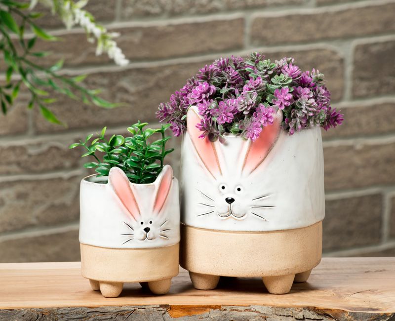 jardinieres en motif des lapins