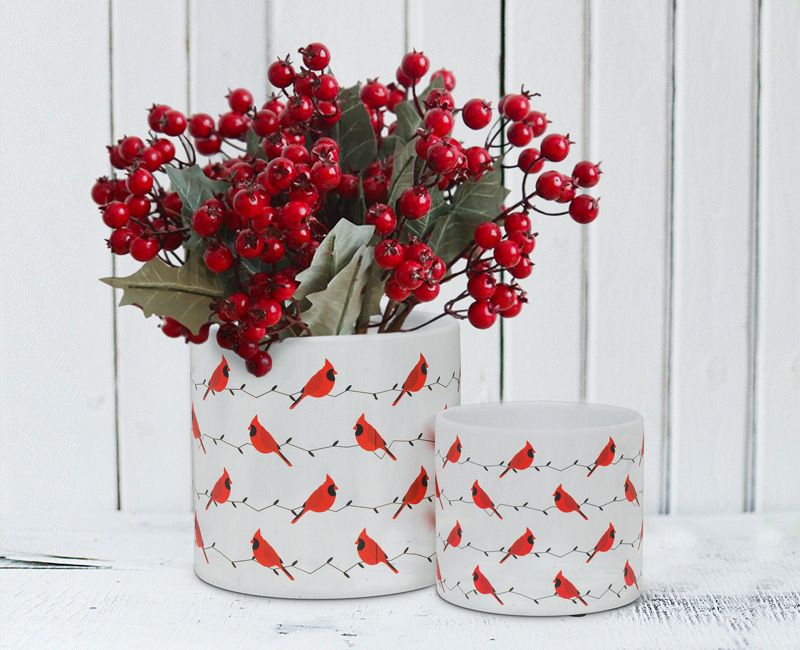 Planters with cardinal pattern