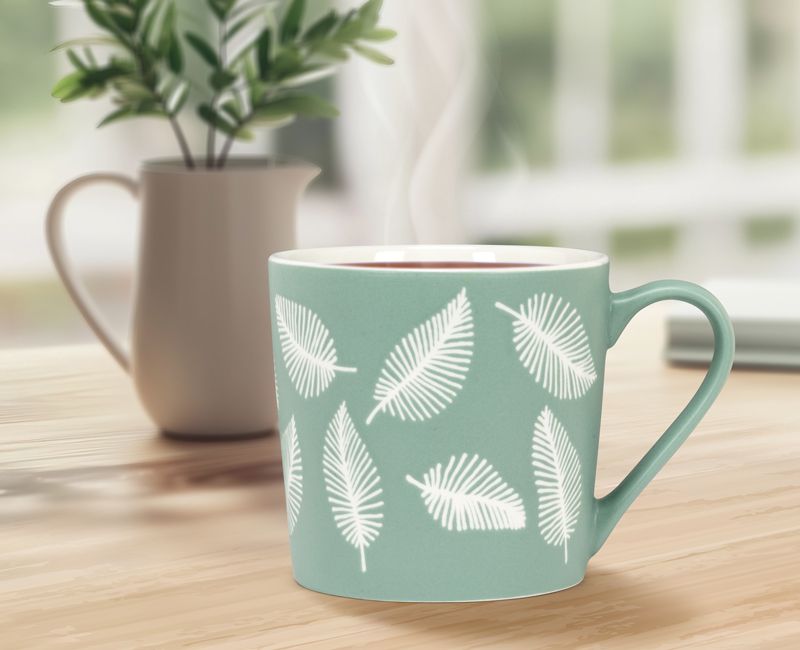 Mug with leaves