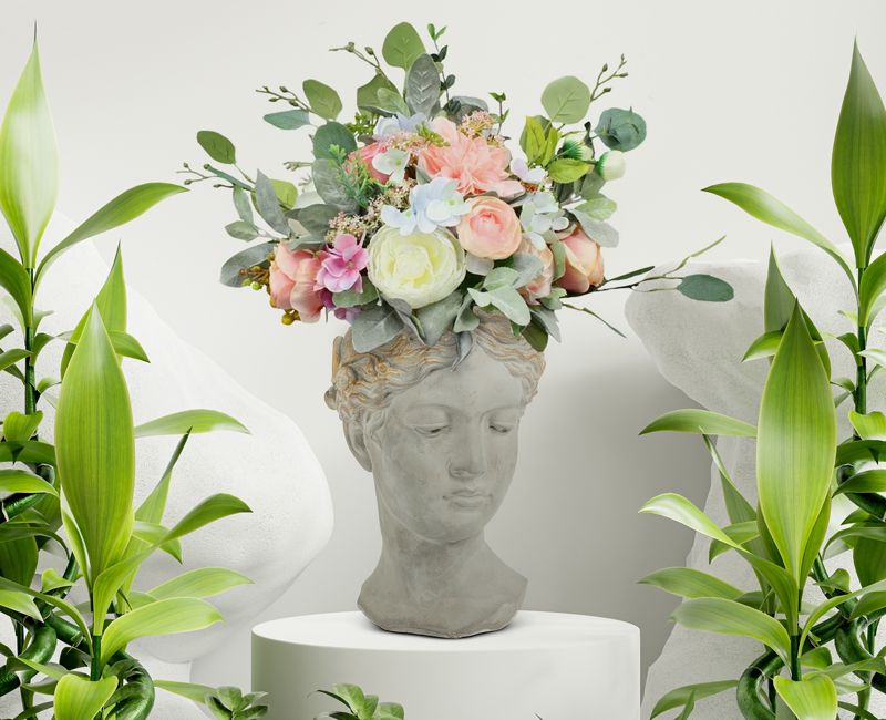 woman head planter