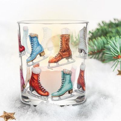 tealight holder with ice skate design