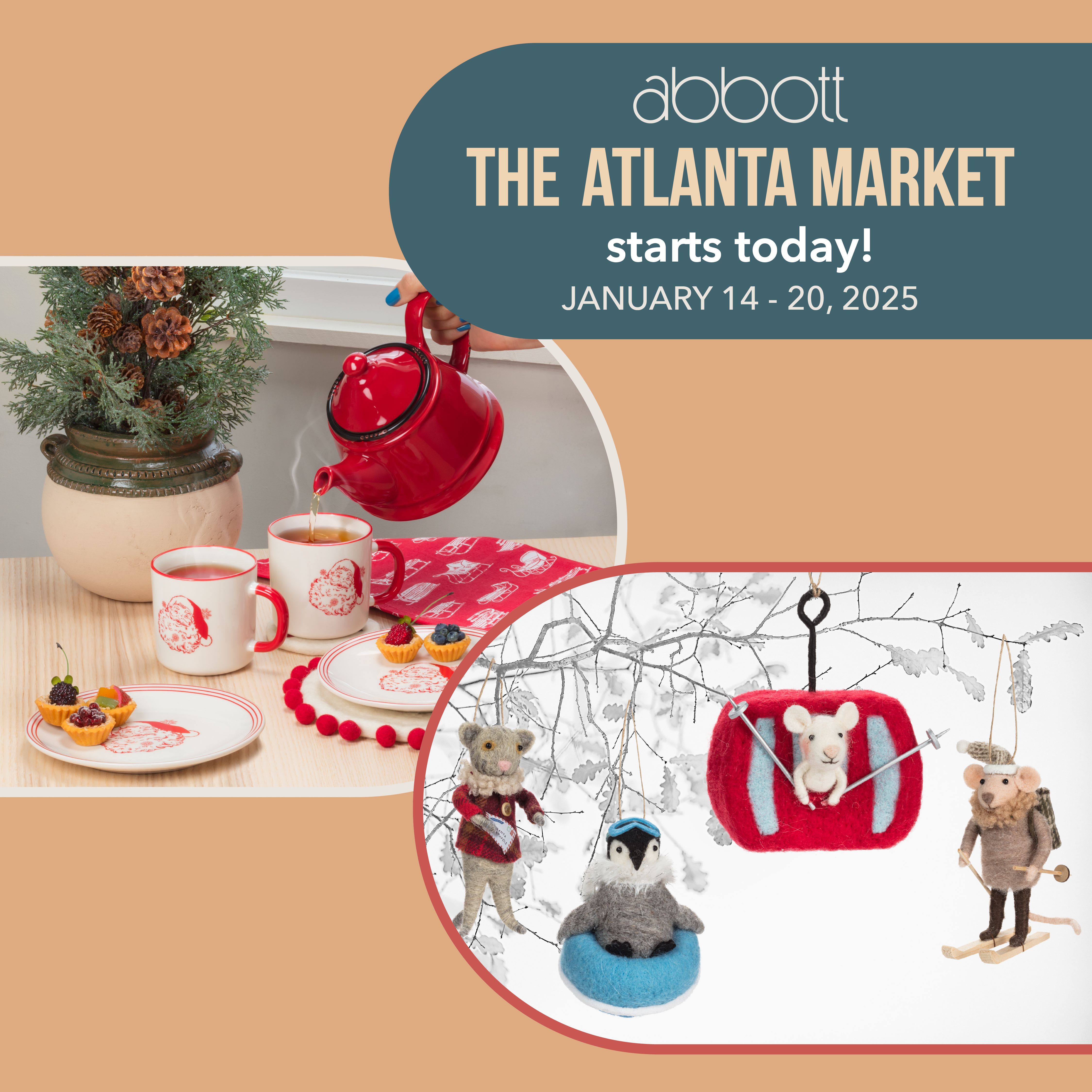 The Atlanta Market starts today! Join us until January 20 to view hundreds of new products and place your Holiday 2025 Booking Program order. We can't wait to see you! 😄✨️👌⁠