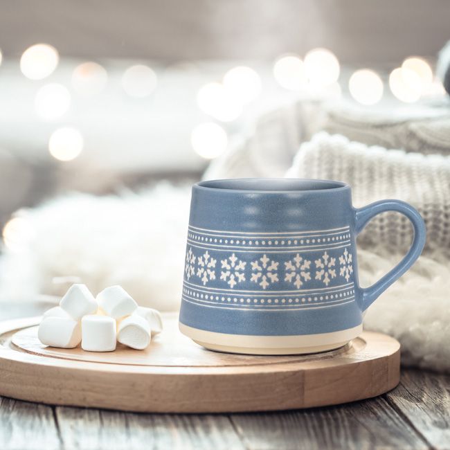 blue winter mug