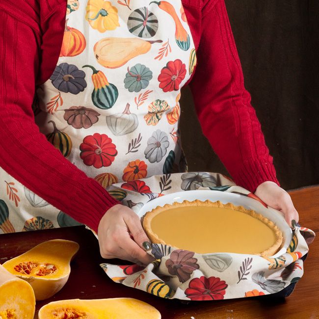 Pumpkin apron and kitchen towel