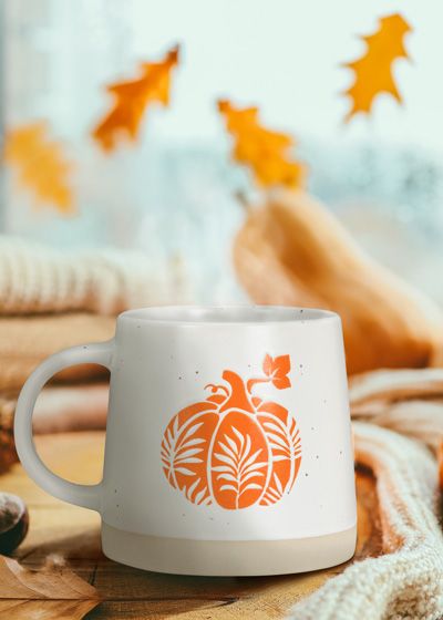 Tasse avec motif citrouille