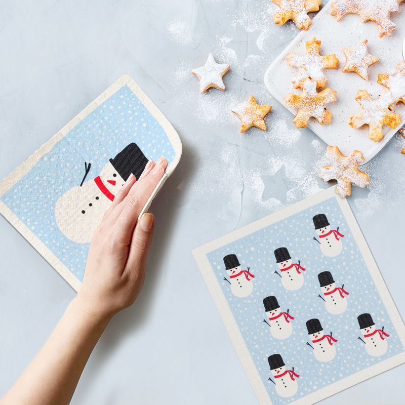 snowman dishcloth