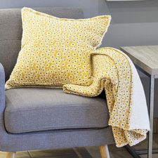 floral pillow and throw