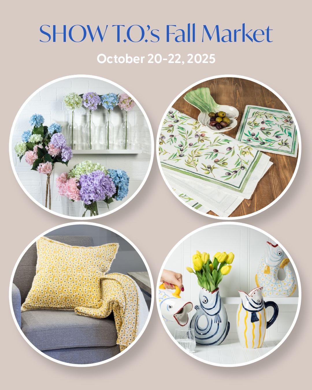 SHOW T.O.’s Fall Market is coming soon! Visit us at the International Centre and check out our fabulous new products, place your 2026 Spring Booking Program order, and take advantage of showroom only promotions. No appointment necessary! 🩶🤎💚⁠