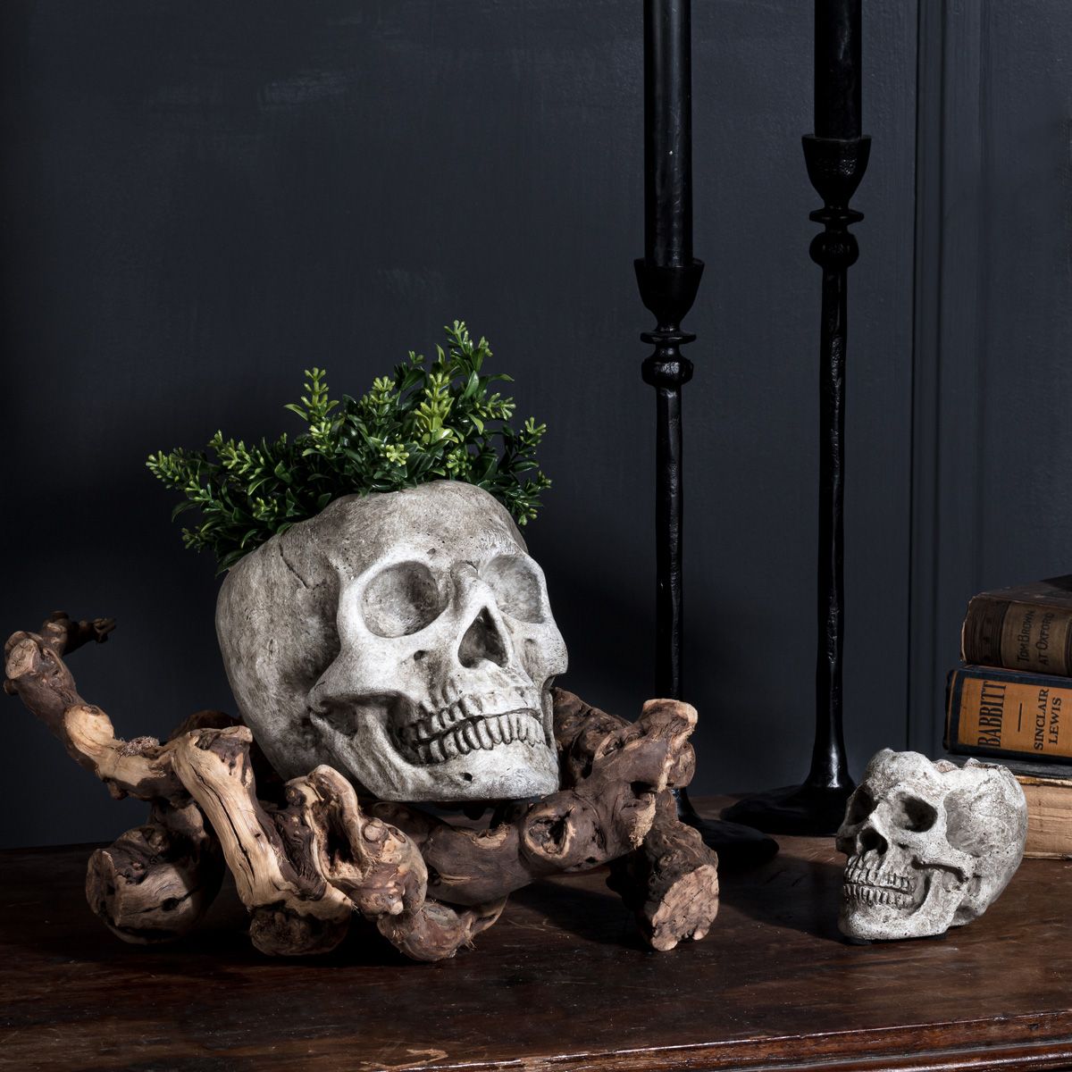 Halloween skull planters