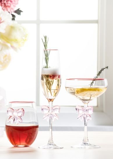 glassware with bows