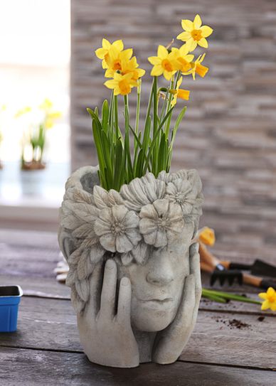 Woman head planter