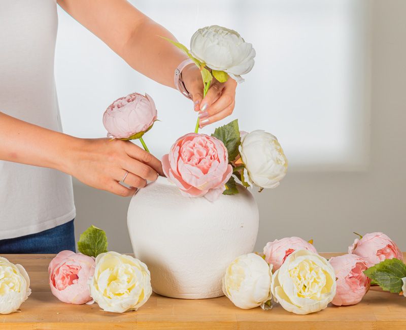 faux peonies