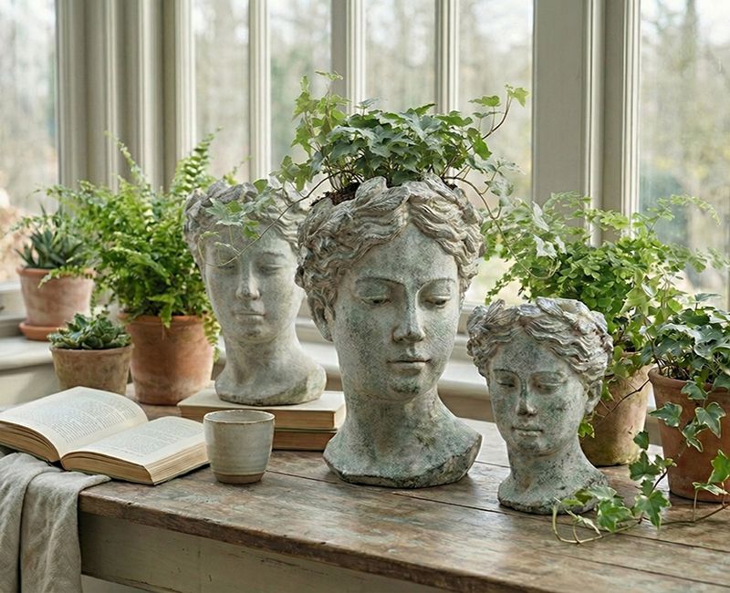 Cement head planters