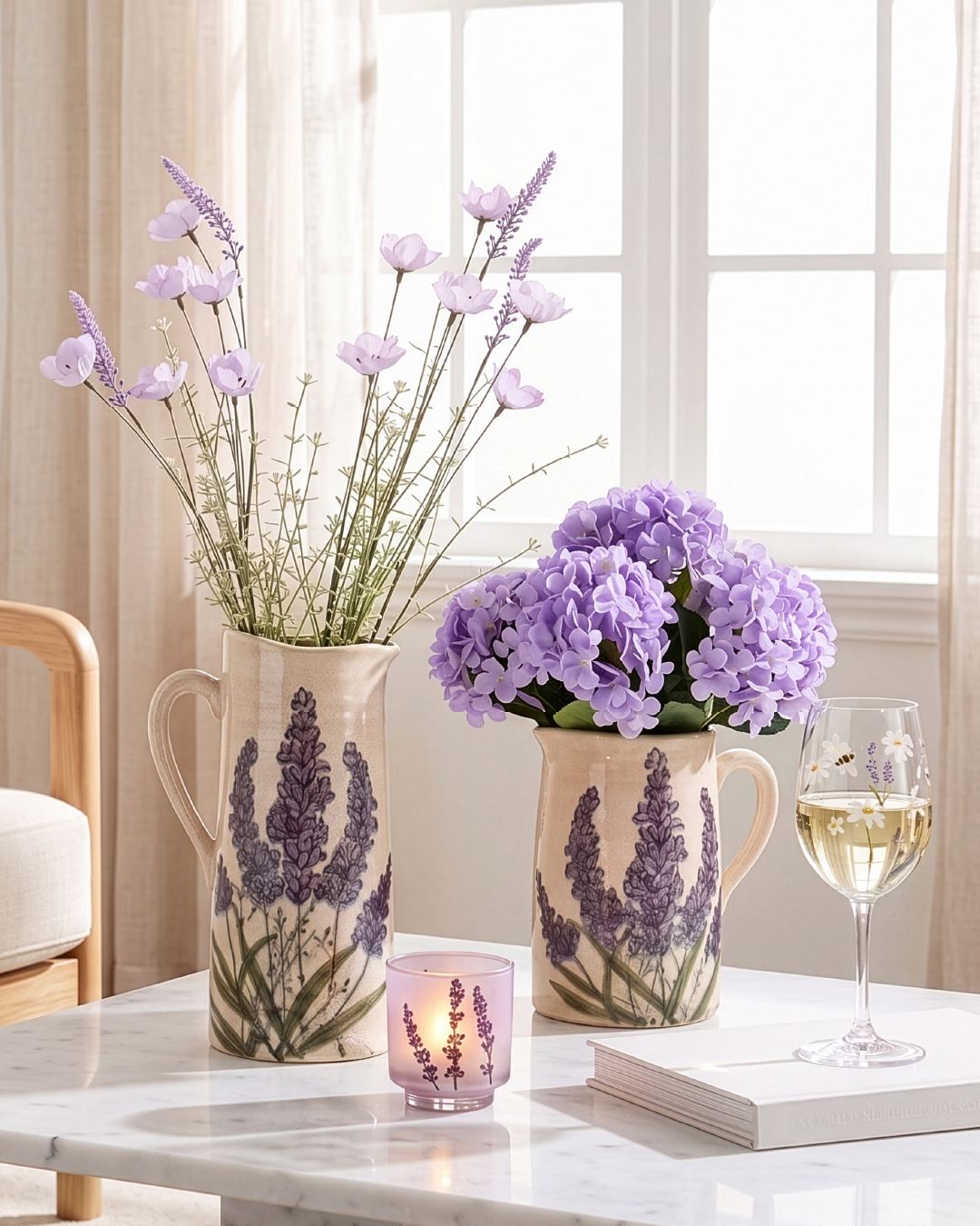 Capture the beauty of a meadow with our wildflower and⁠ lavender-themed décor and accessories. Featuring faux florals, glassware, vases, and more, these stylish pieces are bursting with the essence of the countryside.⁠🪻💜💐🤍⁠