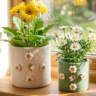 Wool planter holders