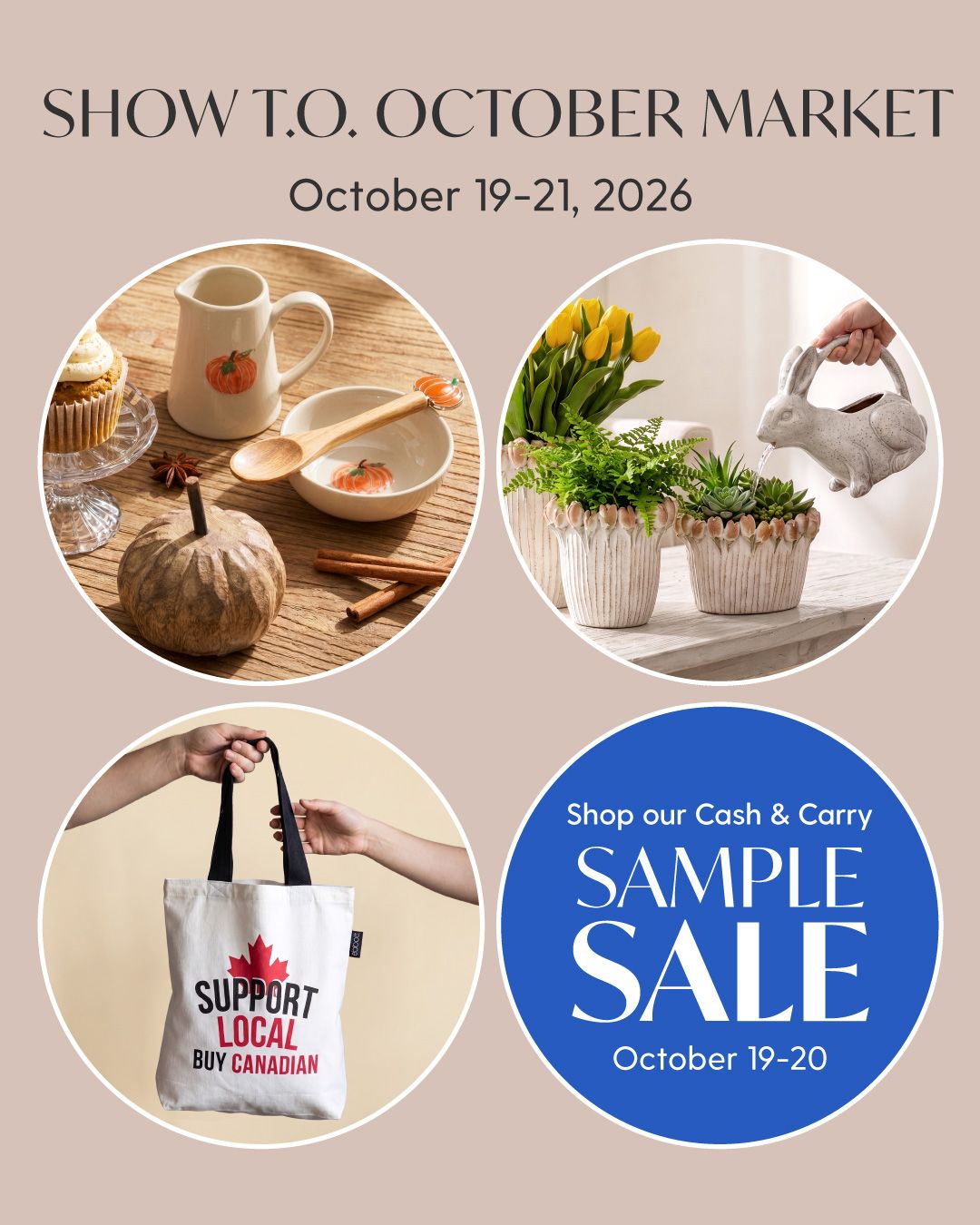 Mark your calendars for the October Market & Sample Sale! For three days only, check out our fabulous new products and place your 2027 Spring Booking Program order. Plus, shop our Sample Sale while you're here. We can't wait to see you!⁠
