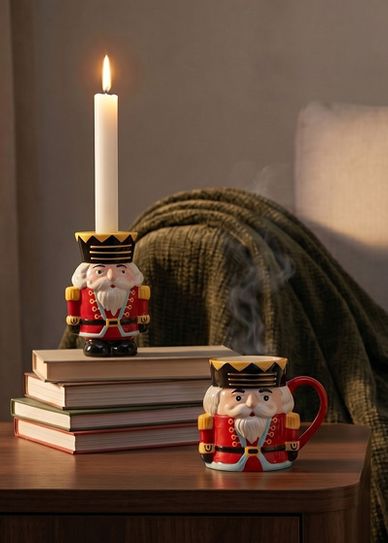 Christmas mug and candle holder
