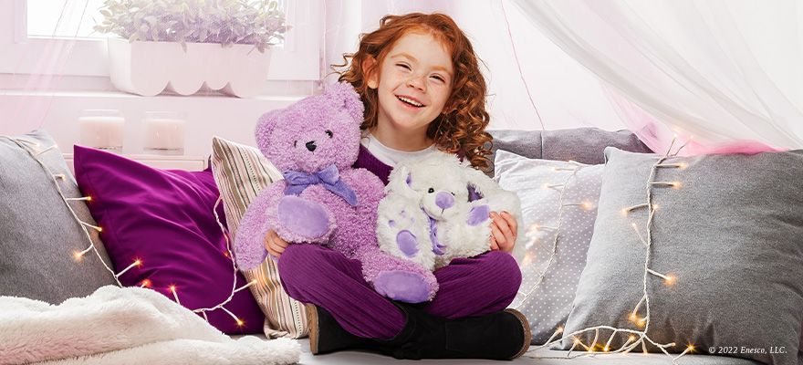 Child with Plush toys