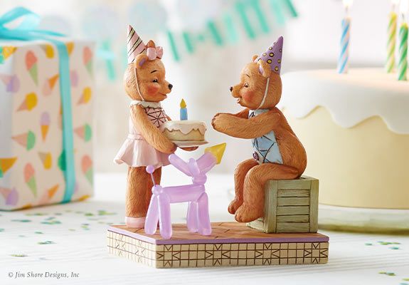 Button and Squeaky Birthday Figurine