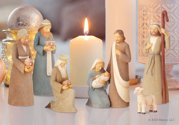 Nativity Scene with Candle