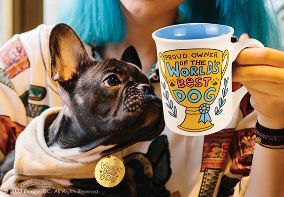 dog with dog mug