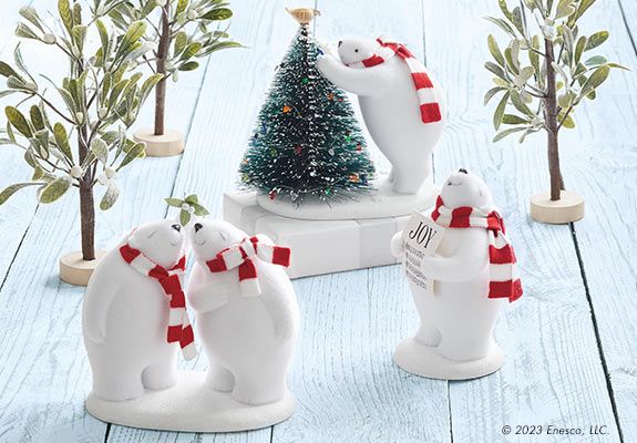 Polar Bear Christmas Figurines