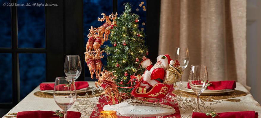 Santa and Reindeer Table Display