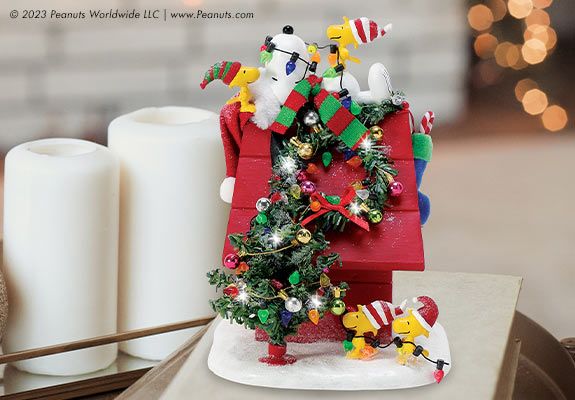 Peanuts Snoopy Doghouse Christmas Figurine