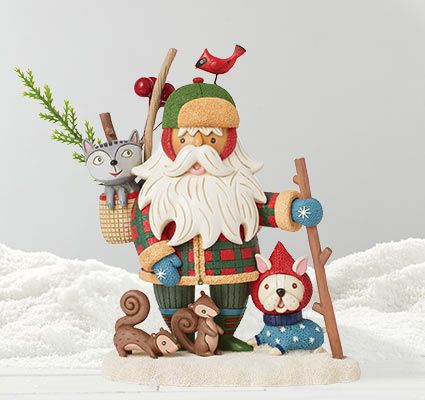 woodsy walking santa figurine