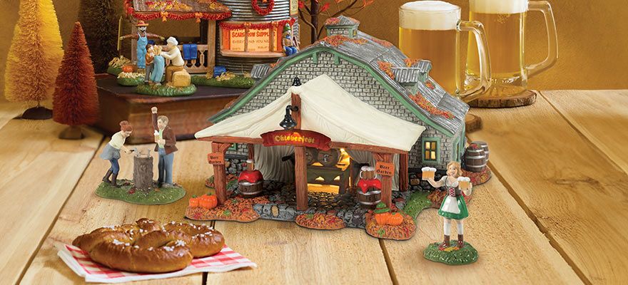 Snow Village Harvest Lit houses