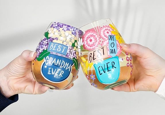 Mother's Day Stemless Wine Glasses