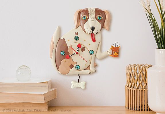 Allens Design Golf Dog Clock