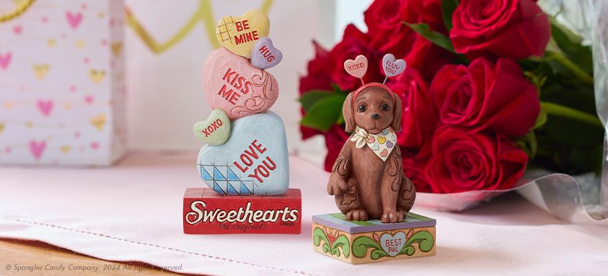 Sweetheart Dog and Heart Figurines 