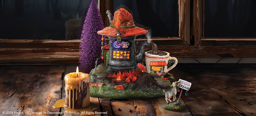 Halloween Village lit house