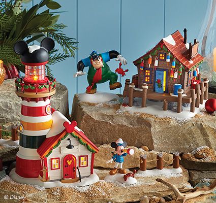 Village lit Buildings