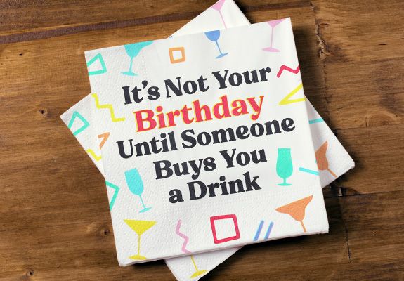 Our Name is Mud birthday napkins 