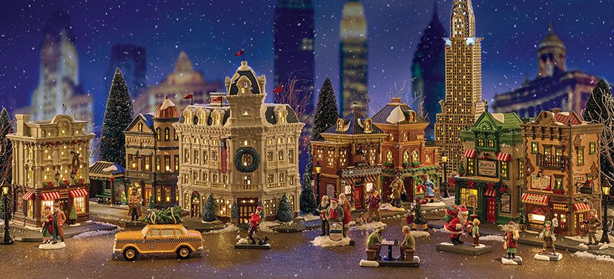 Village Lit buildings