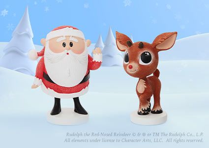 Santa and Rudolph Figurines 