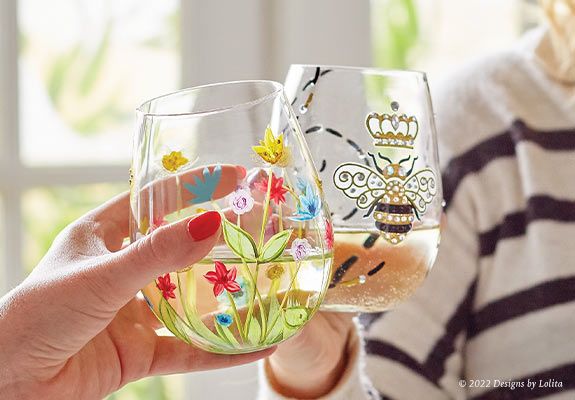 Garden Themed Wine Glasses