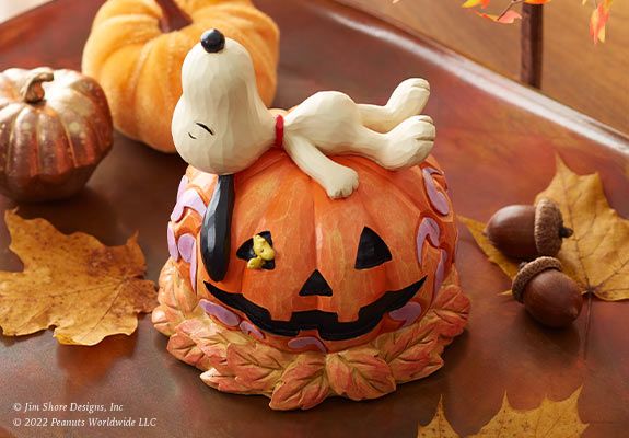 Snoopy on Pumpkin Figurine 