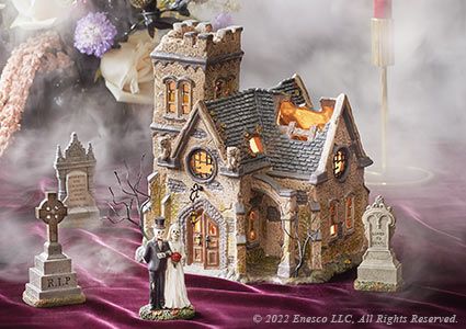 Snow Village Halloween Lit Buildings 